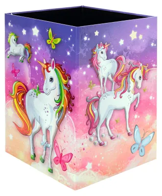 Produktbild von HERMA 19738 Papierkorb mit Einhorn Motiv, 15 Liter, faltbar, stabile Pappe, schm