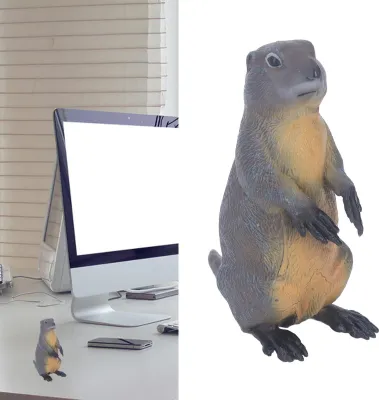 Productafbeelding van Marmotbeeldje, speelgoed, wilddierfiguur, model, gesimuleerde kunststofsculptuur voor decoratie in huis, educatief speelgoed voor kinderen. PL127-1015