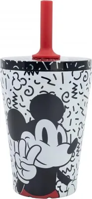 Immagine prodotto di Tazza termica in acciaio inox con cannuccia in silicone MICKEY MOUSE, 360ml, 74398