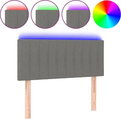 Produktbild von vidaXL LED Kopfteil Dunkelgrau 90x5x78/88 cm Stoff