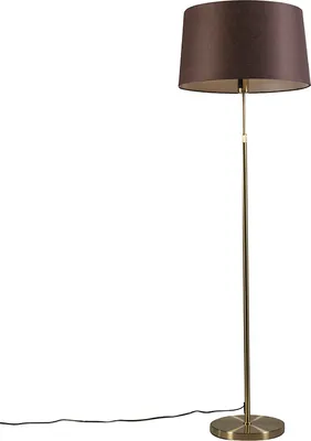 Produktbild von Stehleuchte Gold Messing mit Schirm Braun Verstellbar 45 cm Parte