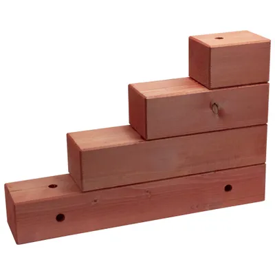 Obrázok produktu pre Dönges lešenie drevené EGS, červený glazovaný schodový blok 40 x 12 x 60 cm