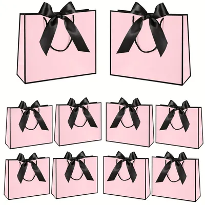 Immagine prodotto di Sacchetti regalo con fiocco - confezione da 10, ideali per le festività