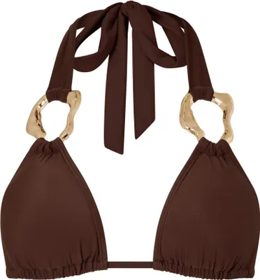 Produktbild von Moda Minx Bikinioberteil Irregular Hoop mit edlen Schmuckelementen Brown M