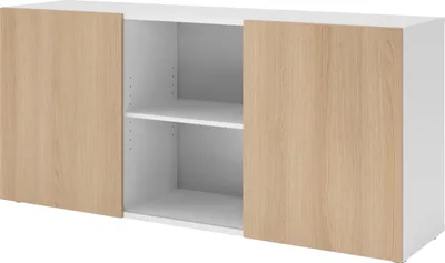 Produktbild von bümö office Sideboard mit Schwebetür - Nachbildung: Weiß/Eiche