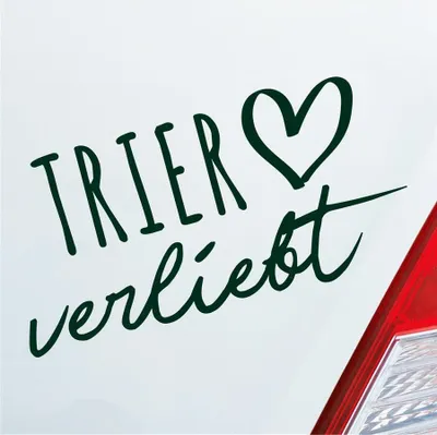 Produktbild von Auto Aufkleber Trier verliebt Herz Stadt Heimat Liebe Car 19x10 cm Dunkelgrün Sticker Heckscheibenaufkleber