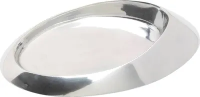 Produktbild von Kerzenteller Oval 13x8cm Innen Matt Messing Silbern Untersetzer Teller Poliert
