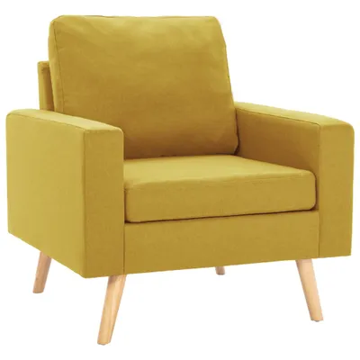 Image de vidaXL Fauteuil Jaune Tissu