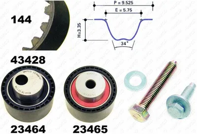 Produktbild von MAPCO 23428 Zahnriemensatz passend für PEUGEOT 307 (3A/C) 144-Zähne