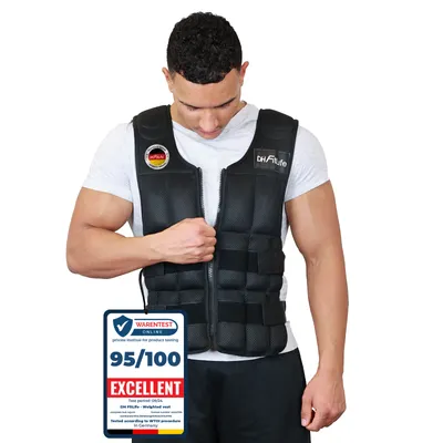 Produktbild von DH FitLife Verstellbare Gewichtsweste 20KG zum Muskelaufbau u. Krafttraining | Weighted Vest | Laufweste Damen Herren | Fitness Trainingsweste