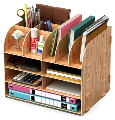 Produktbild von Schreibtisch Organizer aus Holz – Praktische Tischorganisation für Büro und Zuhause