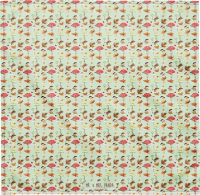 Produktbild von Mr. & Mrs. Panda Multifunktionstuch Herbst Pilze M - Grün - Geschenk, Schmetterlings Muster, Kopftuch, Haartuch, Schweißband, Herbstwald, Bandana, Wald, Pilz, Haarband