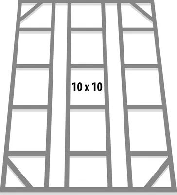 Produktbild von Globel Industries Fundamentbodenrahmen für Gerätehaus "Dream 1010" aluminium blank 299 x 295 cm