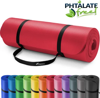Produktbild von TRESKO Yoga Mat 190x100x1,5cm Fitness Mat Gymnastic Mat Pilates Red