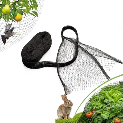 Imagen del producto de Malla para jardín de malla fina, de 5 x 15 metros, color verde, ideal para jardines y árboles frutales