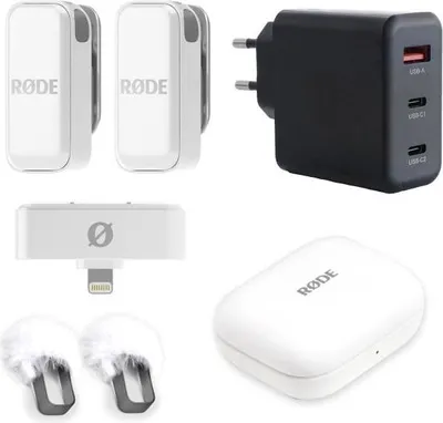 Produktbild von Rode Wireless Micro Drahtloses Mikrofon Lightning Weiss mit Netzteil