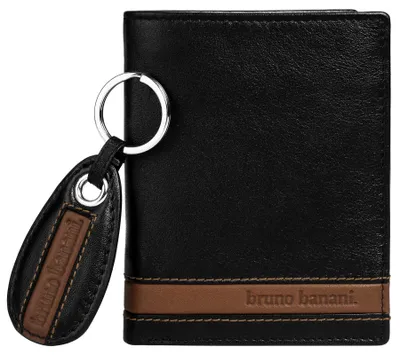 Produktbild von Bruno Banani Herren Geldbörse mit Schlüsselanhänger; W320/1475 Black/Cognac