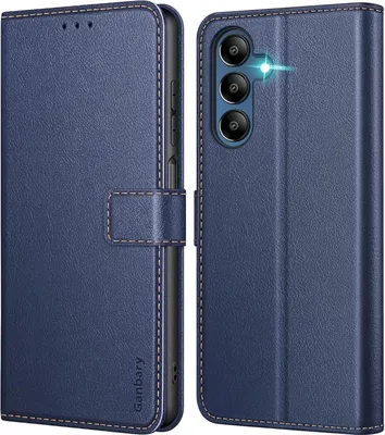 Produktbild von Samsung Galaxy A15 / A15 5G Handyhülle Leder Klapphülle Blau