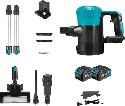 Immagine prodotto di Aspirapolvere elettrico, forte potenza di aspirazione, batteria ricaricabile, set di 2 batterie, EU-a