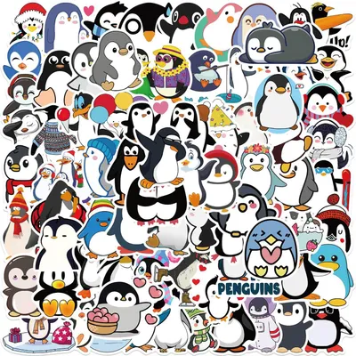 Produktbild von 100 Stück Nette Pinguin Sticker Geschenk Set, Cartoon Tier Aufkleber, Pinguin Thema Aufkleber, Vinyl, Wasserdicht, für Reisekoffer, Laptop, Planer, Kalender, Scrapbook, Koffer, Notizbücher.