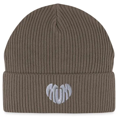 Produktbild von Spreadshirt Stickerei Mum Weißes Herz Fisherman Beanie Bio Mütze, One size, Dunkelbraun