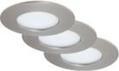Produktbild von LED Einbauleuchten 3er Set 4,9W silber 4000K Kunststoff Ø8,5cm IP44 Briloner