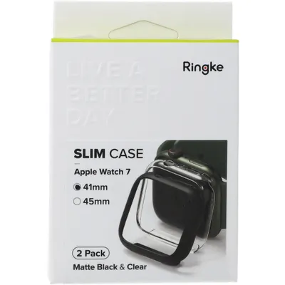 Obrázek produktu pro Ochrann kryt Ringke Slim Case pro Apple Watch 8/7 41 mm 2 kusy, prhledn - ern