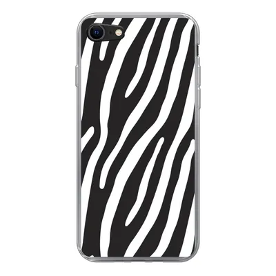 Produktbild von MuchoWow® Handyhülle Schutzhülle Hülle für iPhone SE 2020 Tiere - Zebradruck - Schwarz Silikon Softcase Handy Hülle - Kartenbesitzer