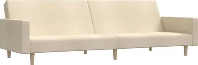 Produktbild von vidaXL Schlafsofa 2-Sitzer Creme Stoff