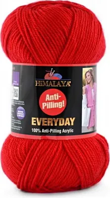 Produktbild von Himalaya Everyday Wolle 100% Antipilling Acryl 100g/250m - Leuchtendes Rot, Weich & Haltbar
