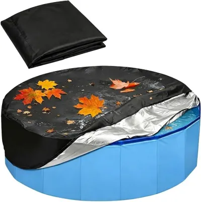 Image de Couverture pour piscine pour chiens - Protège la piscine - Matériau Oxford imperméable - 122 x 30 cm - Noir