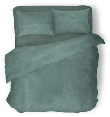 Productafbeelding van Eleganzzz Dekbedovertrek Flanel Uni - groen 240x200/220cm