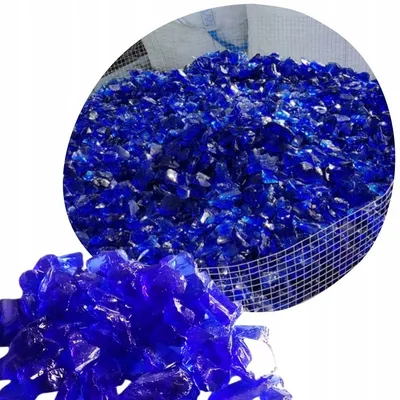 Produktbild von Dunkelblauer Glas-Splitt 3–5 cm 5 kg – Dekorativer Glaskies für Garten, Teiche und Innenbereiche