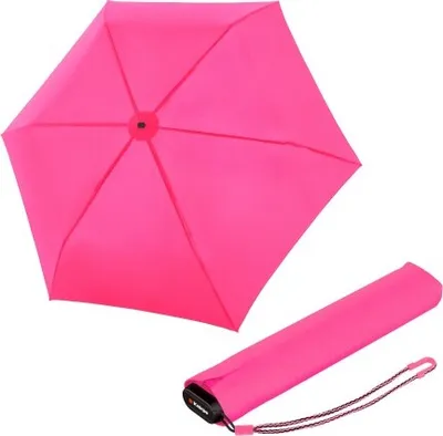 Obrázek produktu pro Knirps KNIRPS US.050 NEON PINK - lehký dámský skládací plochý deštník