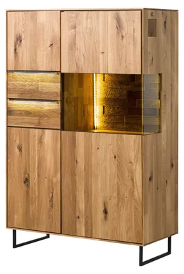 Produktbild von MASSIVMOEBEL24 Highboard Wildeiche 94x43x144 natur geölt WIEN #225