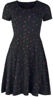 Produktbild von RED by EMP Damen schwarzes kurzes Kleid mit Sternchen-Print XS