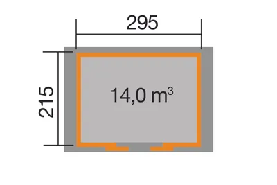 Produktbild von WEKA 228.3021.10401 Gartenhaus/Blockbohlenhaus Ronda mit Schiebetüren/Doppeltür ; Farbgebung: Naturbelassen ; Wandstärke: 21 mm ; Maße (LxBxH): 295 cm x 209 cm x 248 cm ; Seitenwandhöhe: 217 cm