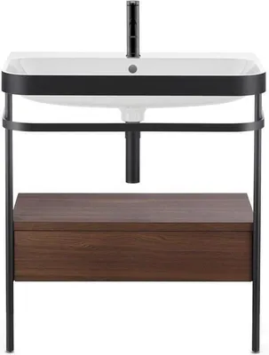 Produktbild von Waschtischunterbau HAPPY D.2 PLUS 575x490mm m Metallkon o HL ta supermatt ohne Hahnloch taupe supermatt