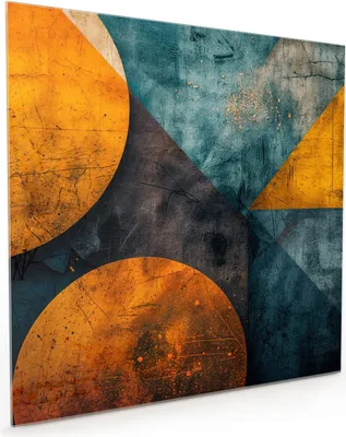Produktbild von Küchenrückwand Spritzschutz Glas mit Motiv Geometrische Kunst 40 x 40 cm