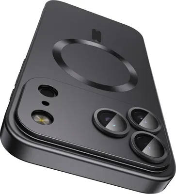 Immagine prodotto di Custodia magnetica per iPhone 17 Pro Max, custodia protettiva in silicone opaco con protezione dell'obiettivo, compatibile con MagSafe Black