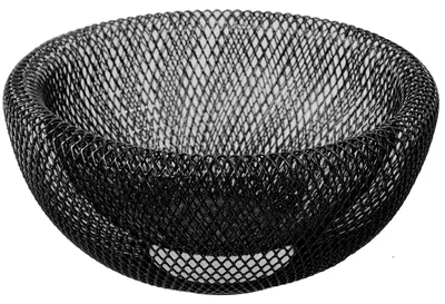 Zdjęcie produktu dla Omgoods - Okrągły kosz na owoce, metalowy, czarny, 25 x 12 cm