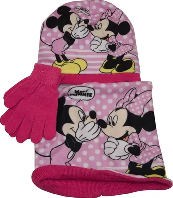 Produktbild von Set von Hut Schornstein Handschuhe DISNEY MINNIE MOUSE für ein Mädchen rosa