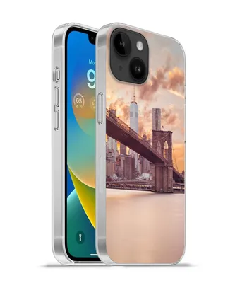 Produktbild von MuchoWow® Handyhülle Schutzhülle Hülle für Apple iPhone 14 - Softcase Brooklyn Bridge und die New Yorker Skyline bei Sonnenuntergang Silikon Softcase Handy Hülle - Mobiltelefonhülle