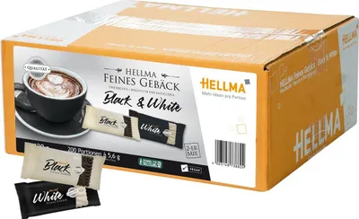 Immagine prodotto di Hellma 70103882 Biscotti fini Black & White - cacao / vaniglia, 200 pezzi