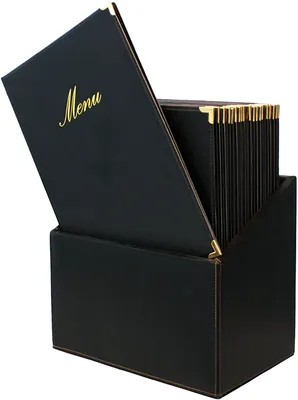 Produktbild von Securit Speisekarten-Mappe CLASSIC, A4, 20er Box, schwarz (70020131)