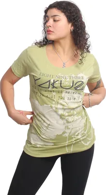 Obrázok produktu pre Tričko Yakuza Damen Hidden Curved Crew Neck, estragónová, XXL