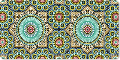 Produktbild von MuchoWow® Schreibtischunterlage Mosaik - Muster - Mandala 80x40 cm - XXL Mauspad - Gaming Mauspad