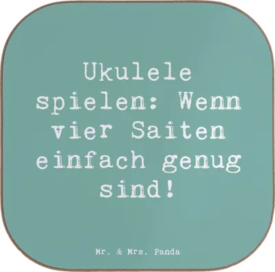 Produktbild von Mr. & Mrs. Panda Untersetzer für Gläser Spruch Ukulele Freude - Meeresbrise - Geschenk, gläseruntersetzer, Musiker, Hawaii, Musik, Coaster, Musikunterricht, Tasse, Lernen