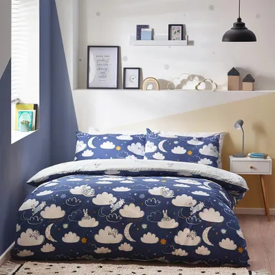 Produktbild von Peter Rabbit - Bettwäsche-Set "Sleepy Head" RV2882 (Einzelbett) (Blau)