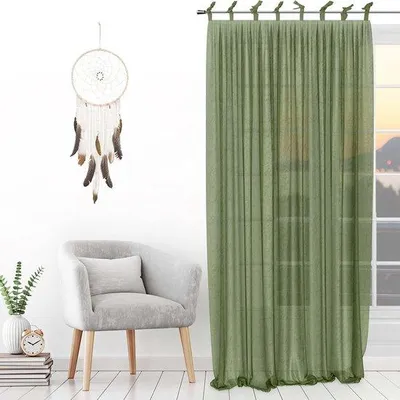 Obrázek produktu pro Záclona s motivem listů – dekorativní – 1 kus – zelenina – 140 x 250 cm